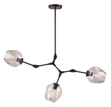 Trans Globe PND-2091 BK - 3LT PENDANT WEB CL GLS-BK